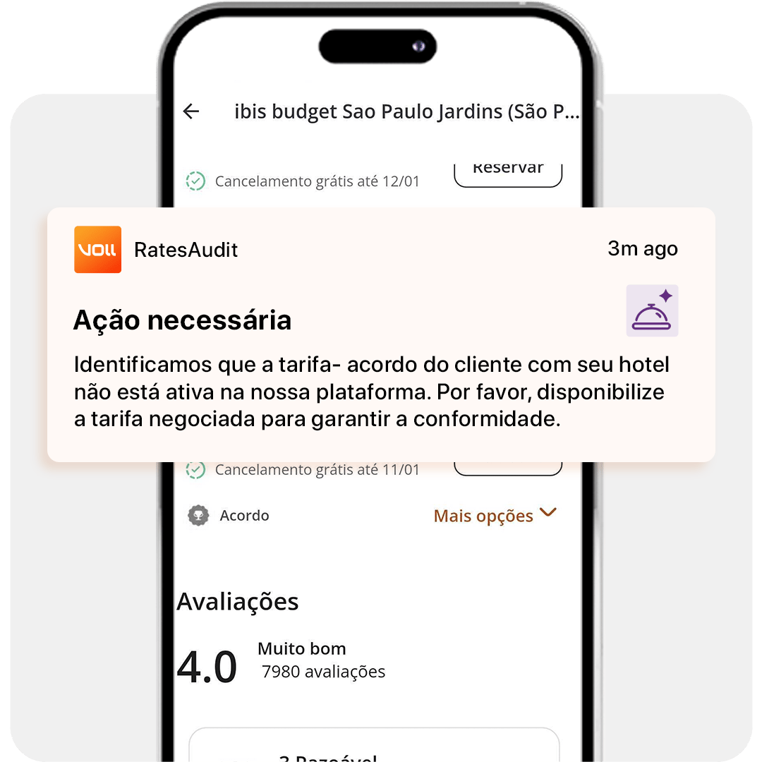 VOLL RatesAudit - VSH - RatesAudit Agente de IA que monitora a disponibilidade das tarifas do seu diretório de hotéis e interage com os fornecedores para garantir seu carregamento.
