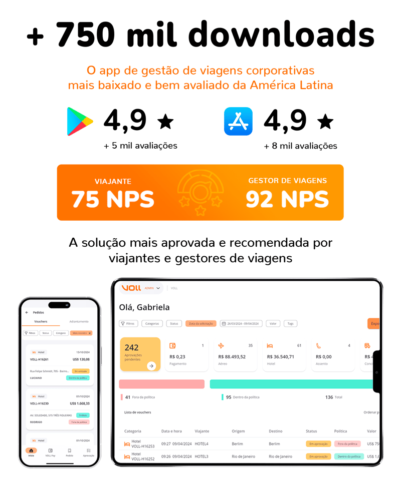 VOLL - O app de gestão de viagens corporativas mais baixado e bem avaliado da América Latina