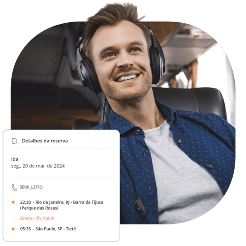OBT self-booking com passagens rodoviárias online, no módulo de rodoviário online pelo app VOLL