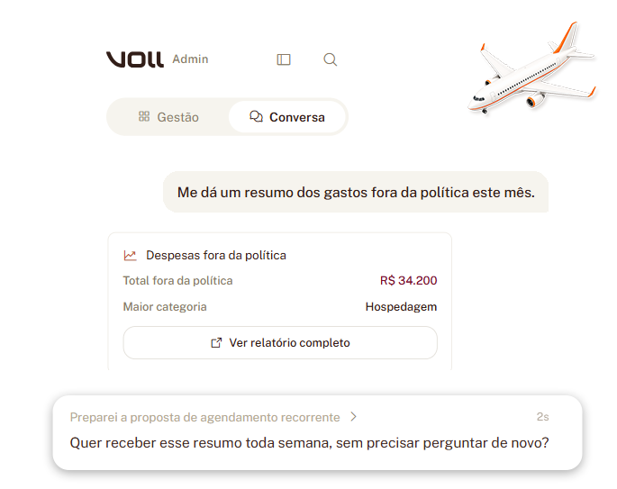 Política de viagens corporativas ajustável com IA