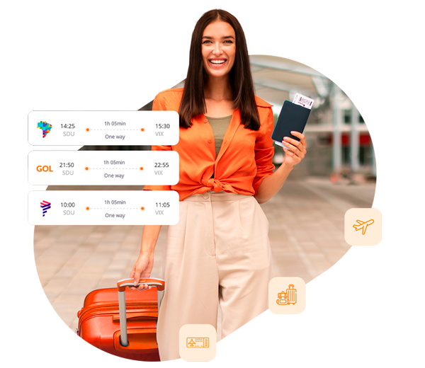 Viajante corporativa que utiliza o app VOLL também ajuda sua empresa a reduzir custos com viagens corporativas